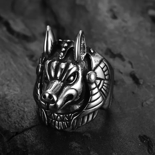statue of Anubis ring