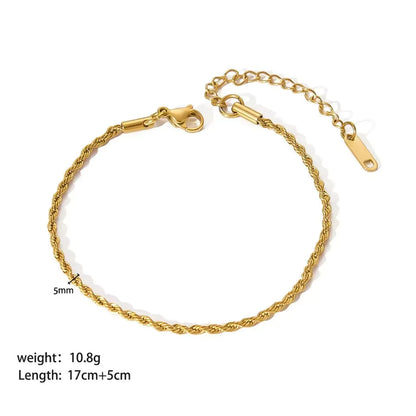 Double Layer Cuban Flat Snake Paperclip Chain Bangle Bracelet