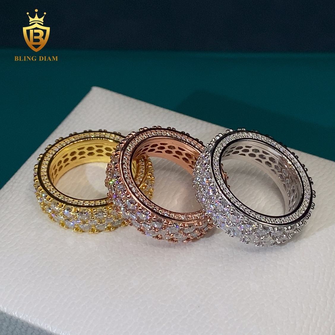 Iced-out hip-hop ring
