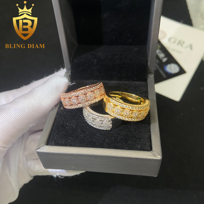 Iced-out moissanite ring