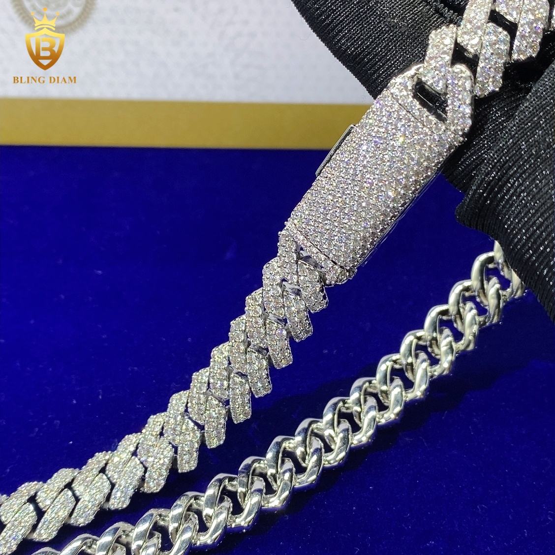 12mm 925 Sterling Silver Cuban 2 Rows Chain