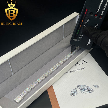 Square Tennis Link Moissanite Bracelet