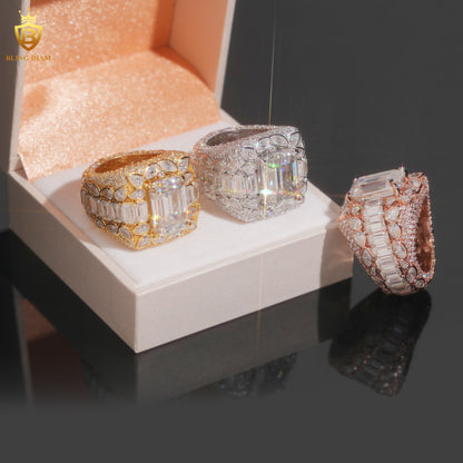 Buss down iced-out ring