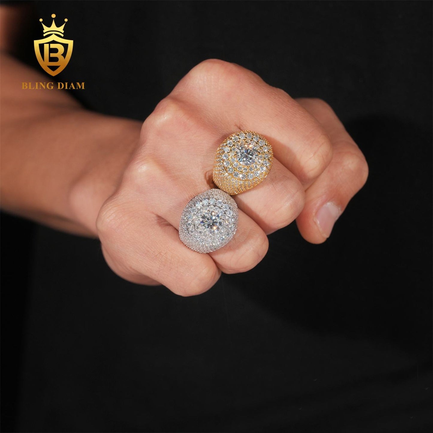 Iced Out Resin Flower Ring
