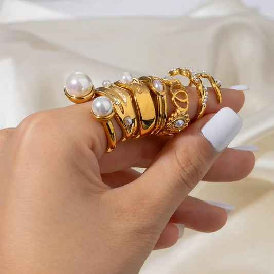 Gold Pearl Ring