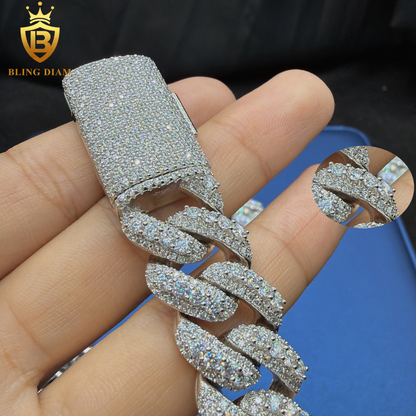 Sterling Silver 16mm Moissanite Chain