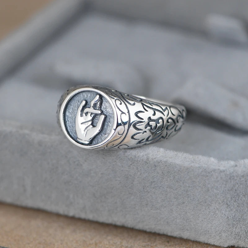 Silver Geometric Ring