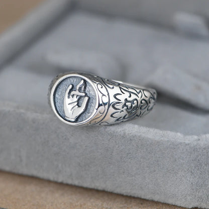 Silver Geometric Ring