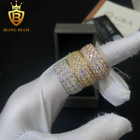 Iced-out men’s moissanite ring