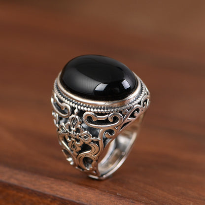 Black Agate Ring