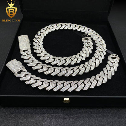 18mm 925 Sterling Silver 3 rows chain