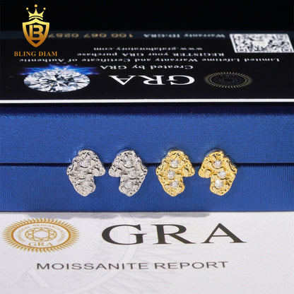 Moissanite Nugget Stud Earrings
