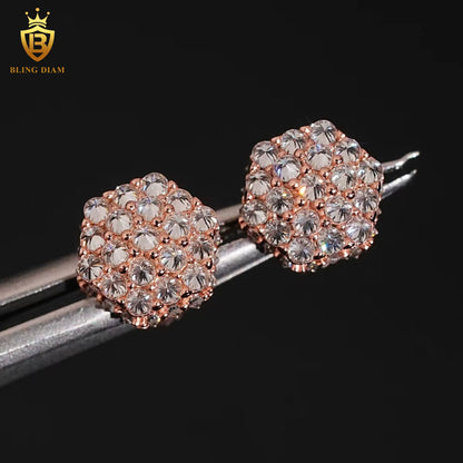 VVS Moissanite Hexagon Stud Earrings