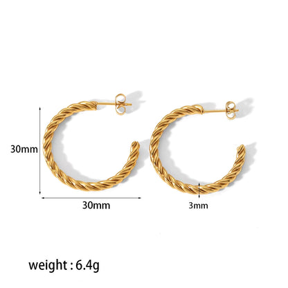 Chunky C-type Hoop Earrings