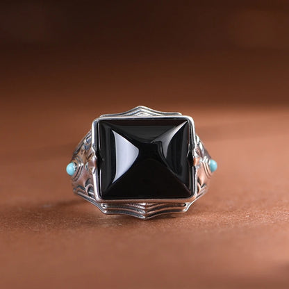 Black Agate Ring