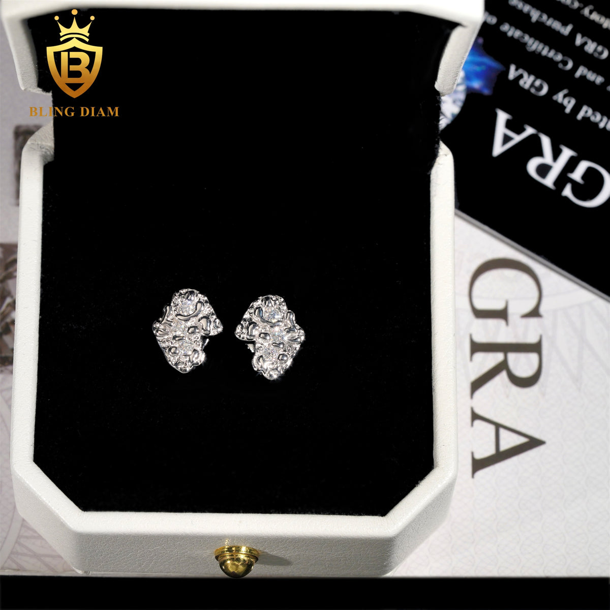 Moissanite Nugget Stud Earrings
