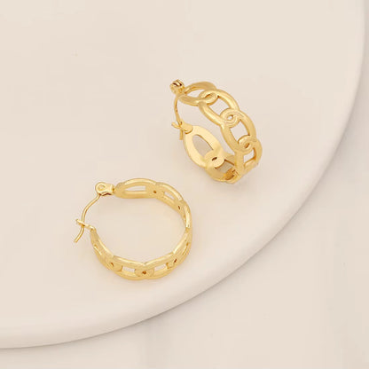 Tarnish Geometric Stud Huggie Hoop Earrings