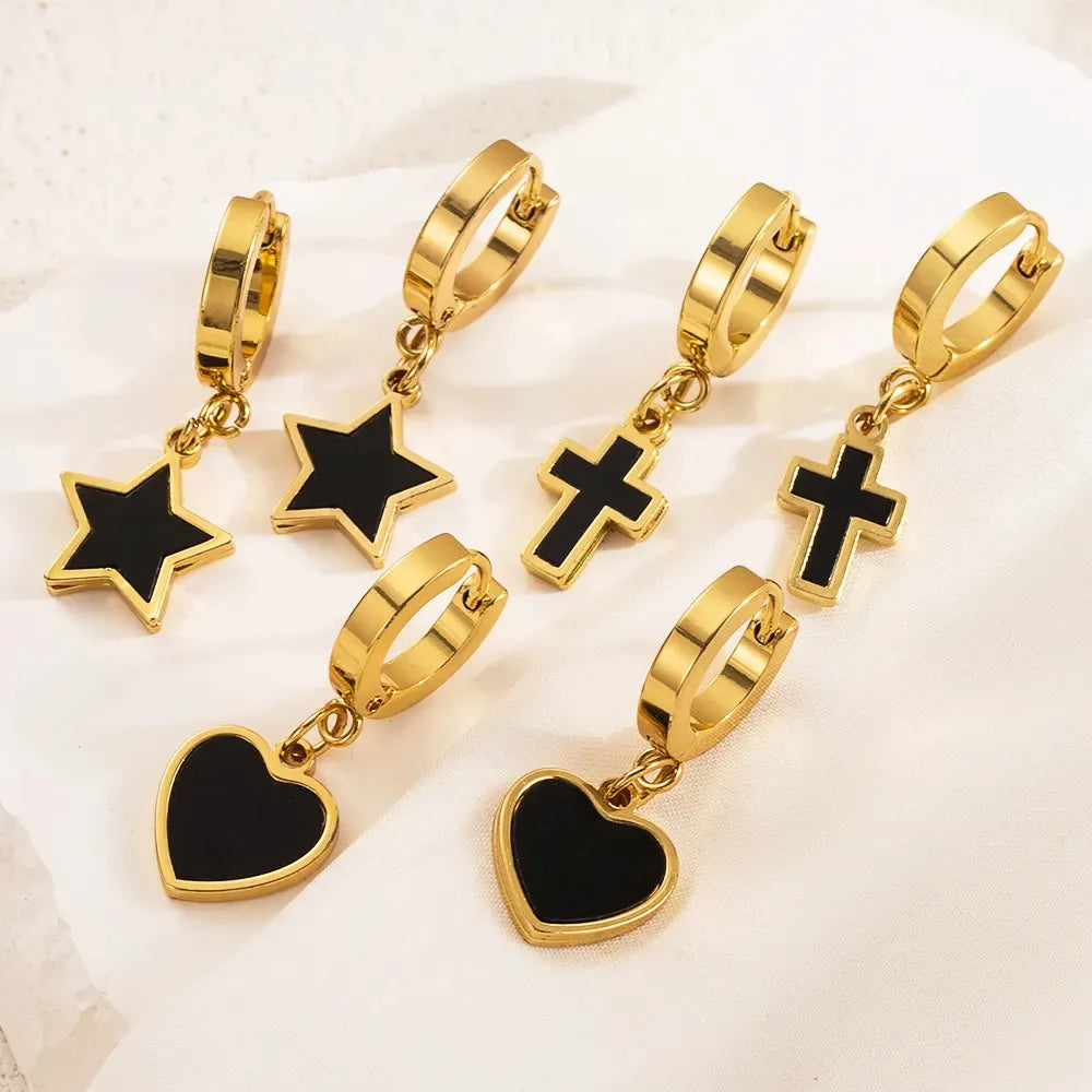 Huggie Hoop Drop Earrings