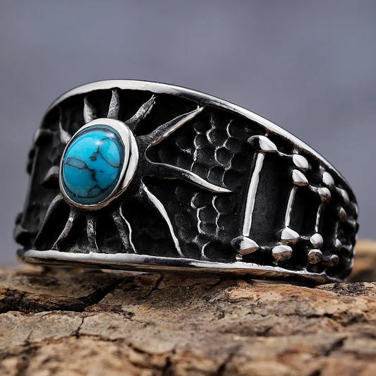Turquoise Sun Stone Ring