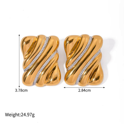 Two Tone Geometric Earrings
