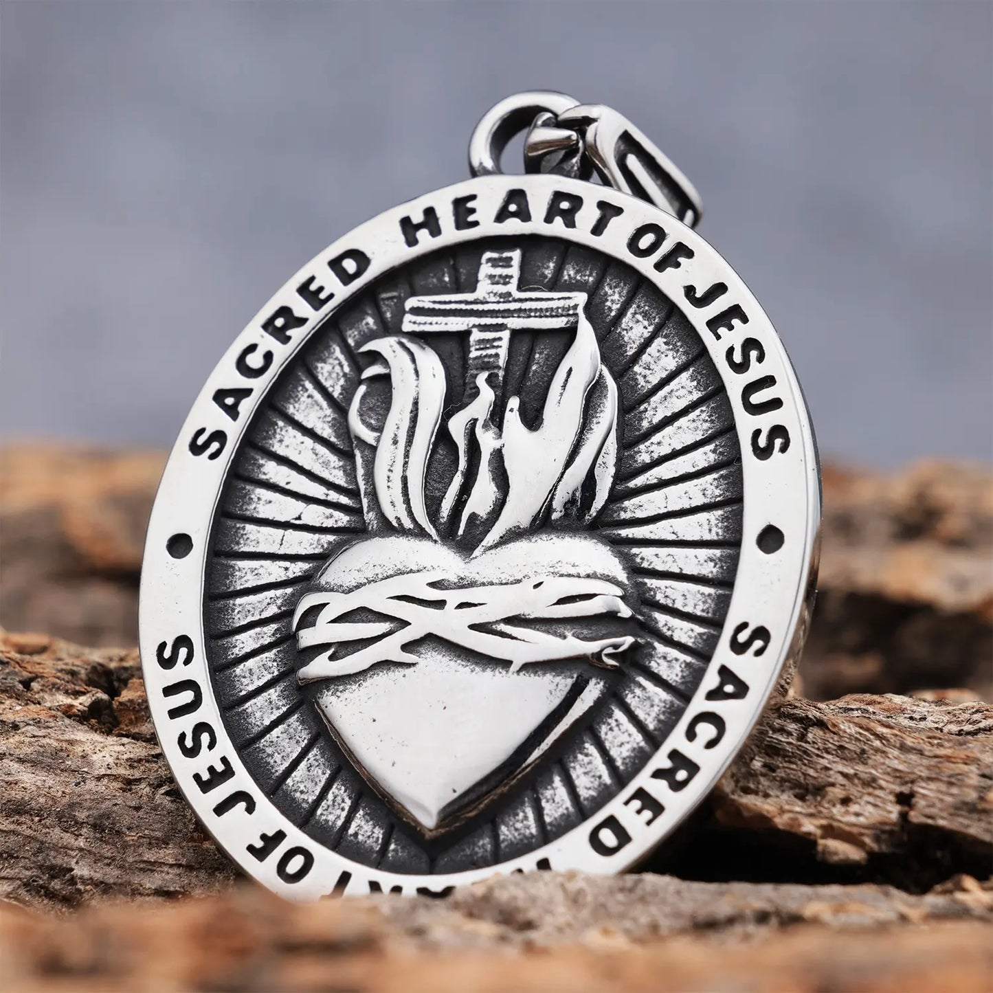 Heart Of Jesus Catholic Saint Medal Necklace