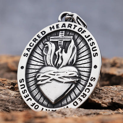 Heart Of Jesus Catholic Saint Medal Necklace