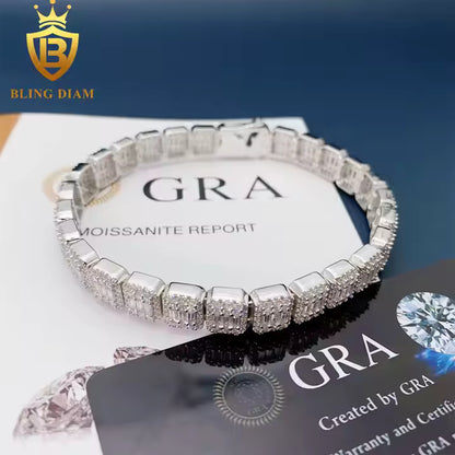 Tennis Bracelet - 9mm VVS Moissanite, 925 Sterling Silver