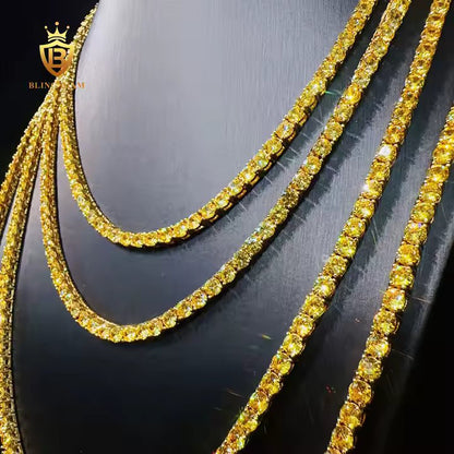 Tennis Chain - 4mm AAAAA+ Yellow Zircon, 18K Gold Plated