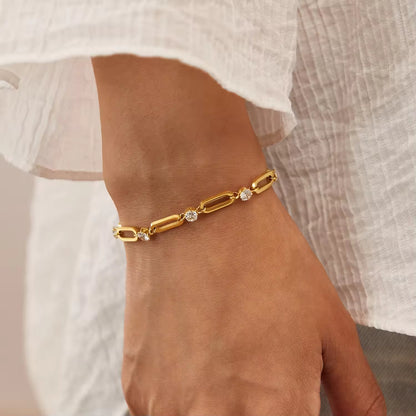 Zircon Paperclip Bracelet