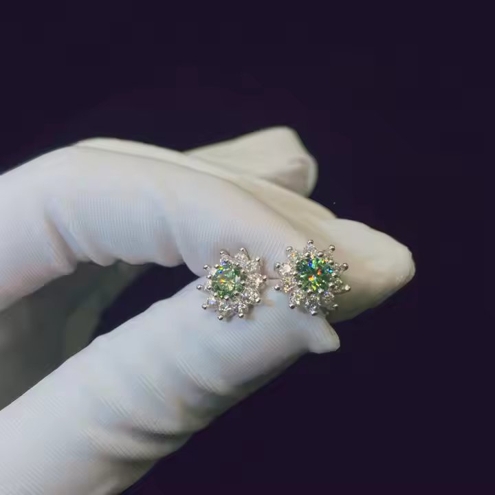 Royal Flora VVS Moissanite Stud Earrings