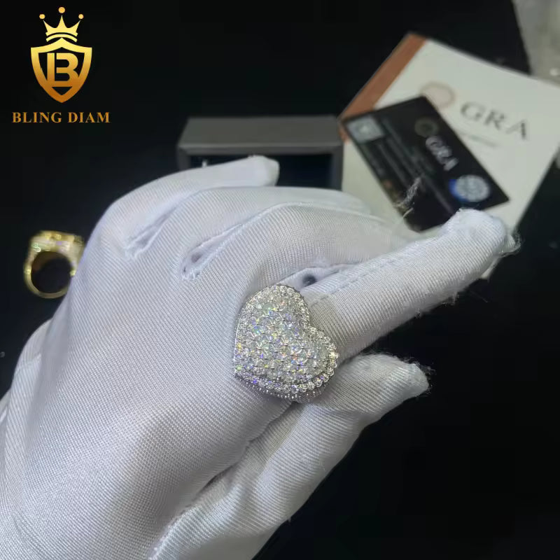 Heart-shaped moissanite ring