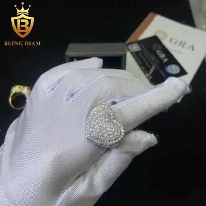 Heart-shaped moissanite ring