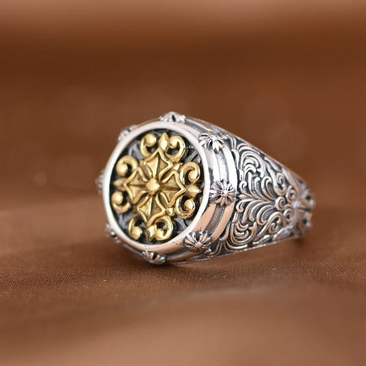 Ivy Gold Cross Ring