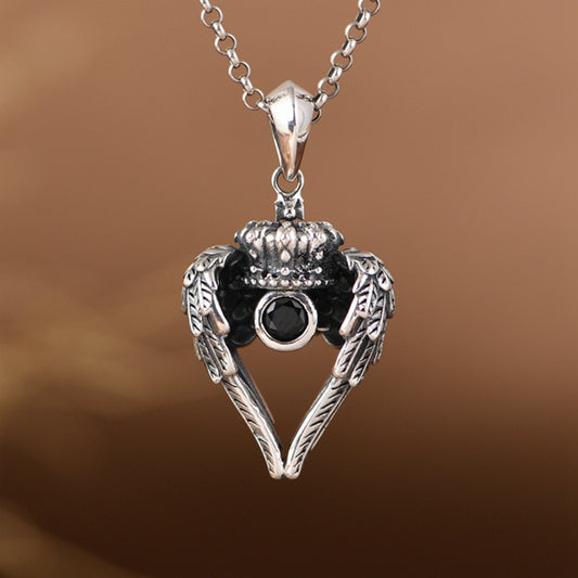 Crown Wings with Zircon Necklace