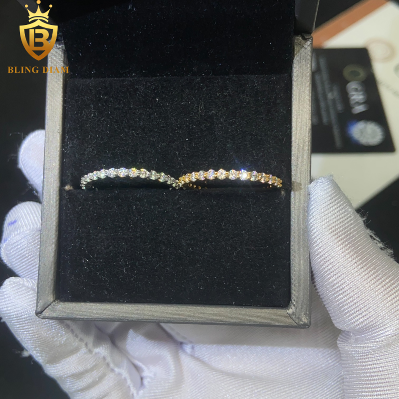 Iced-out moissanite ring