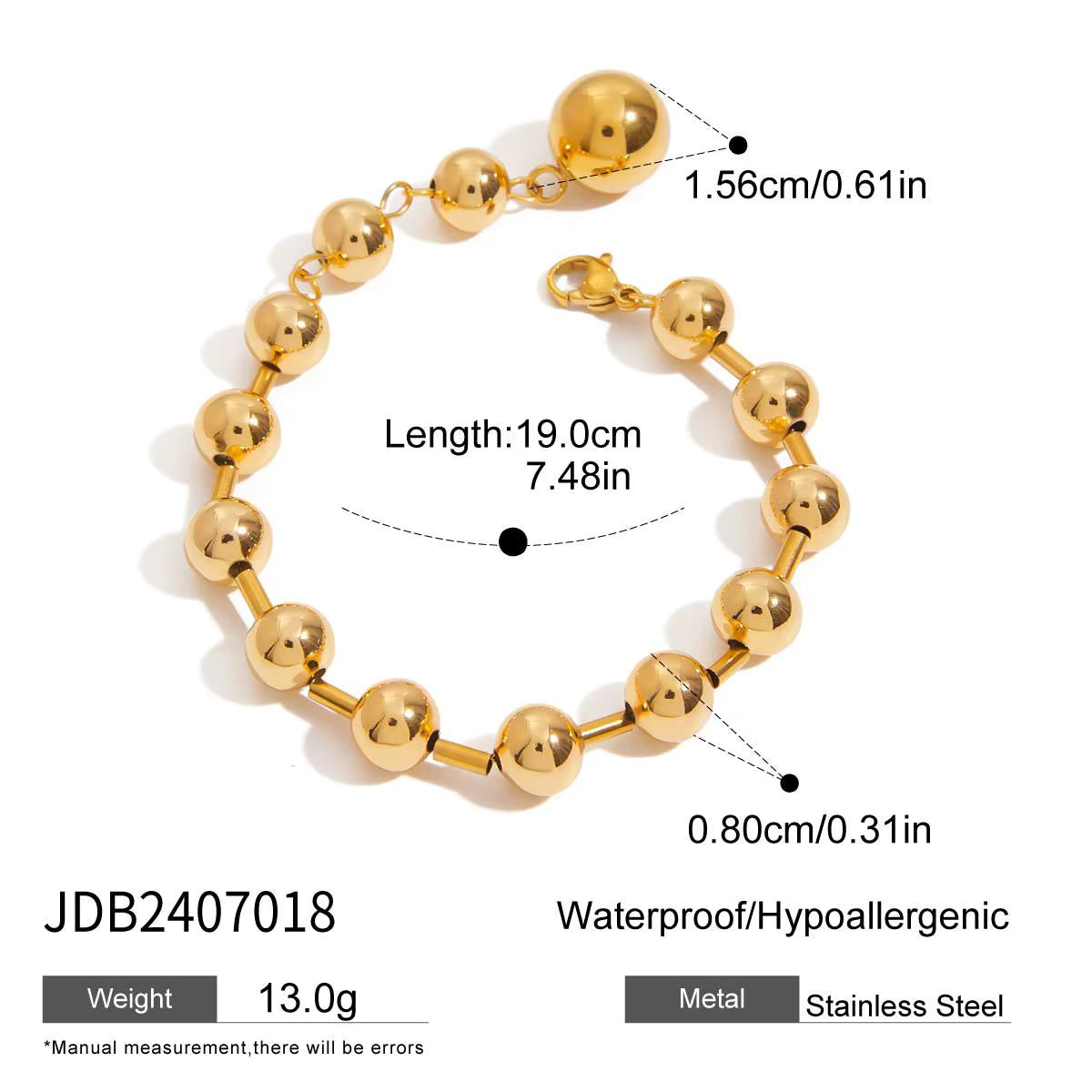 Two-tone Round Bead Bracelet
