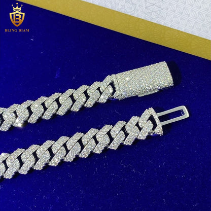 12mm 925 Sterling Silver Cuban 2 Rows Chain