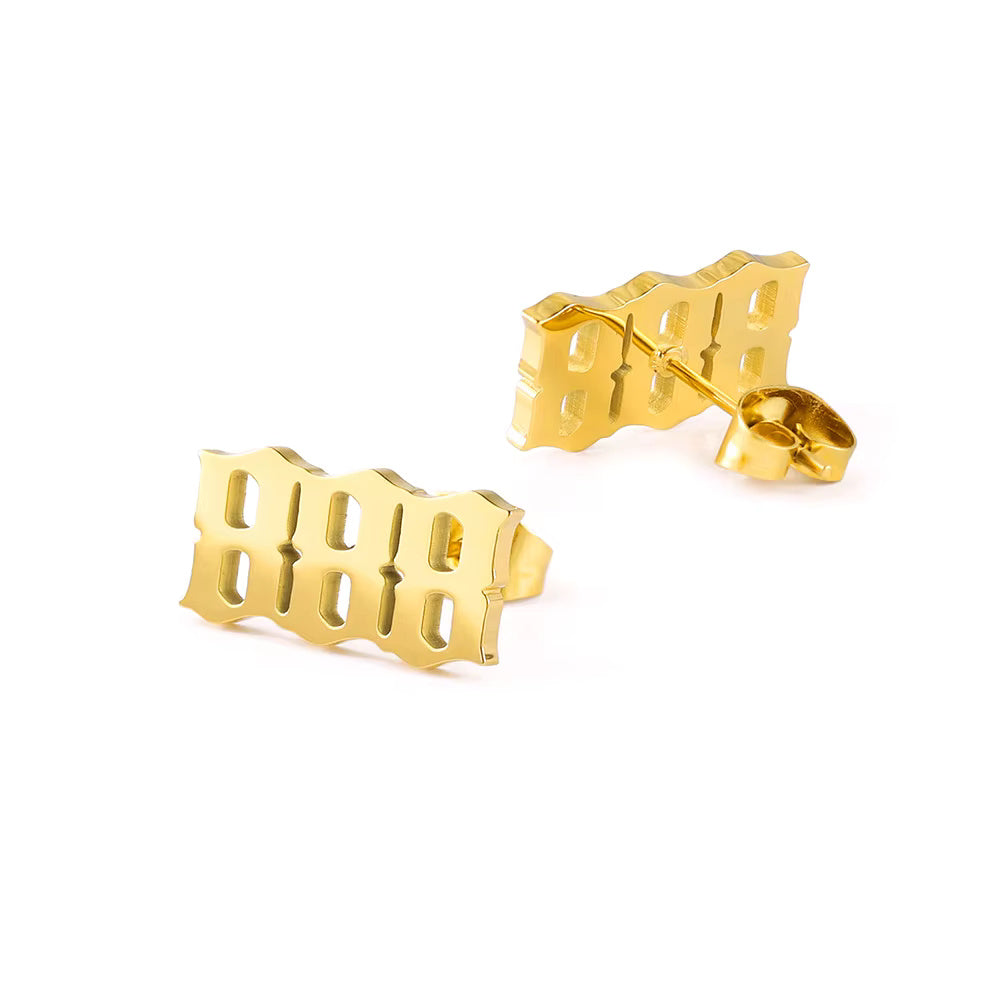 Angel Number Hoop Stud Ear Ring