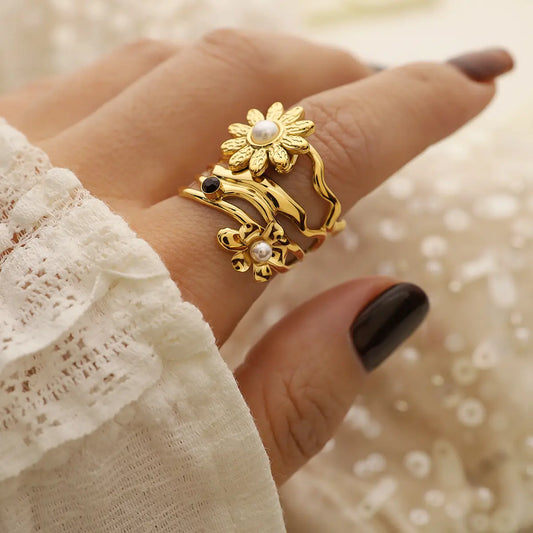 Sunflower Open Finger Ring