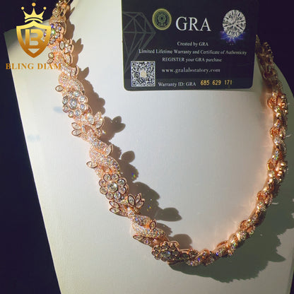 18mm Fine Jewelry D Color VVS Moissanite cuban link chain