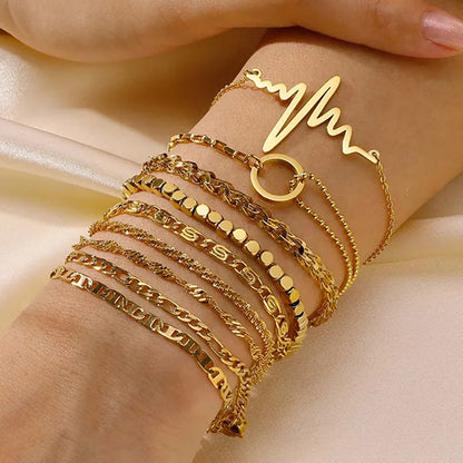 Paperclip Square Bead Bracelets