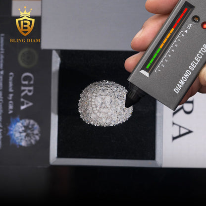 Iced-out moissanite ring