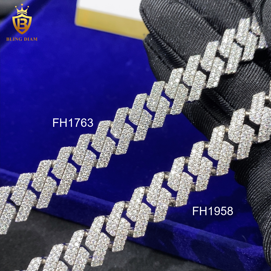 13mm 925 Silver Cuban 2 Rows Chain