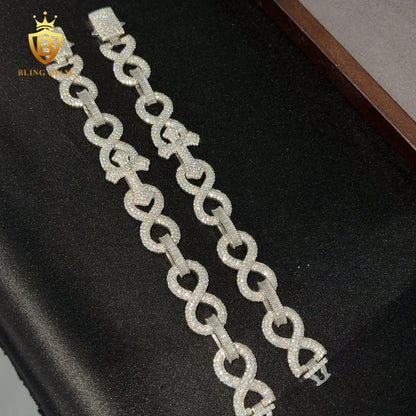 Iced Out Colored Stone Cuban Link Bracelet