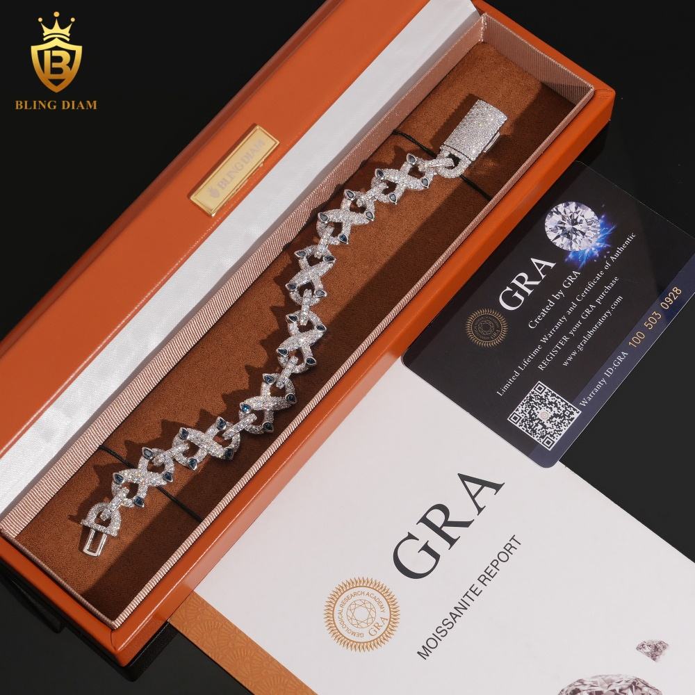 Iced Out Moissanite Cuban Bracelet