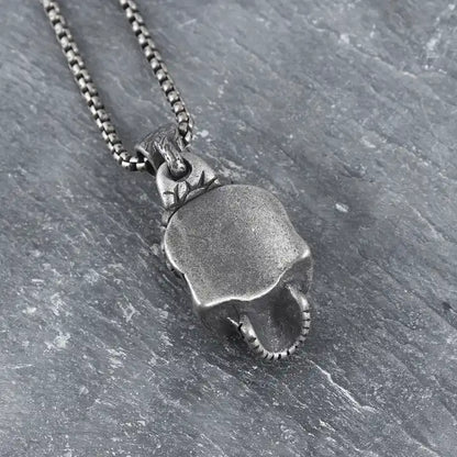 hands skeleton holding head skull Necklace