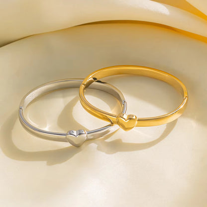 Heart Shaped Charm Bangle Bracelets