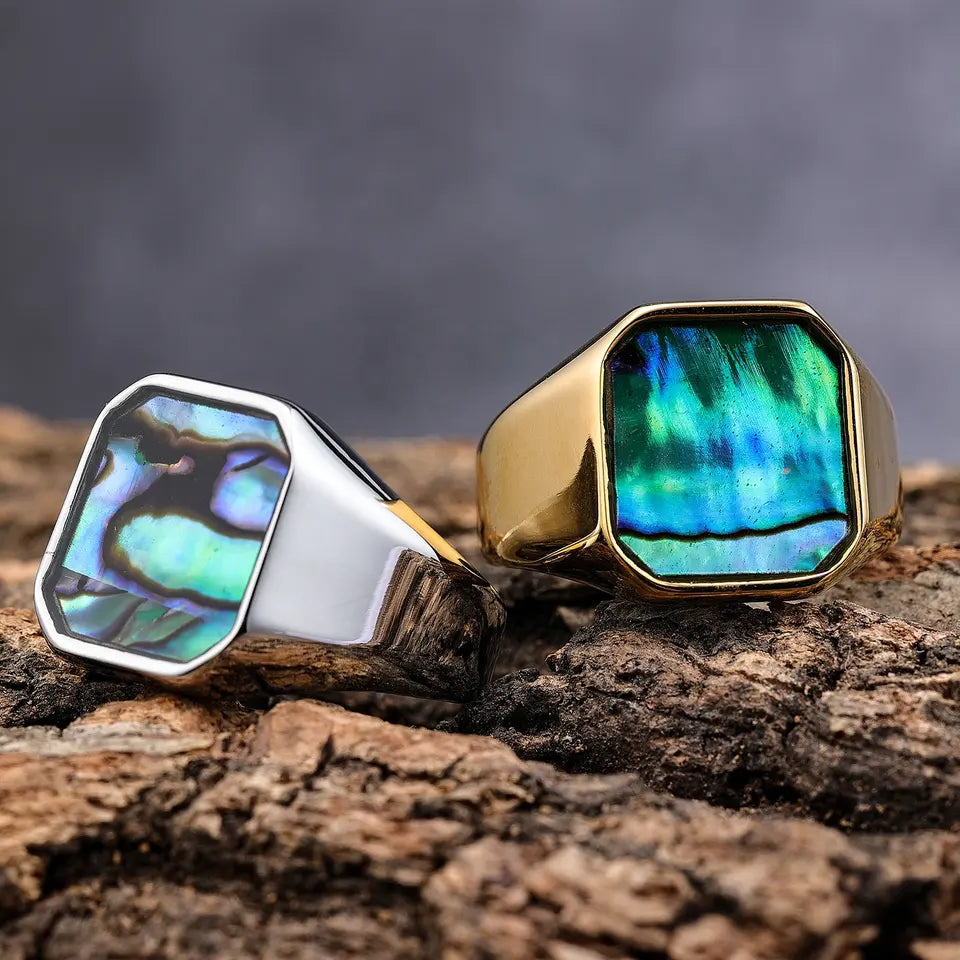 Natural Abalone Shell Ring