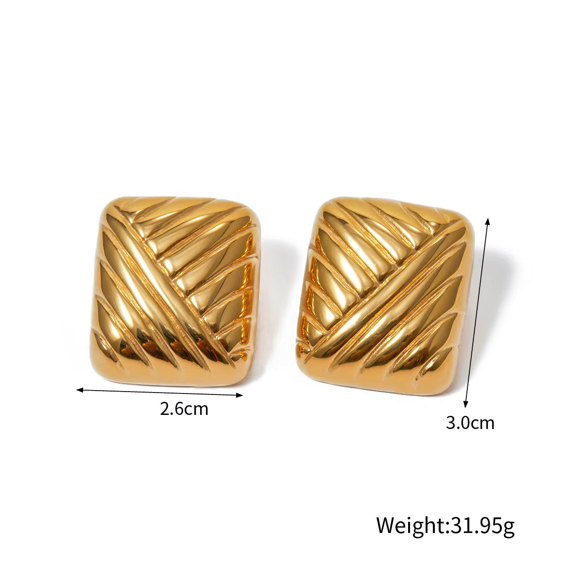 Textured Design Stud Earrings