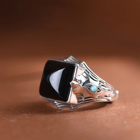 Black Agate Ring